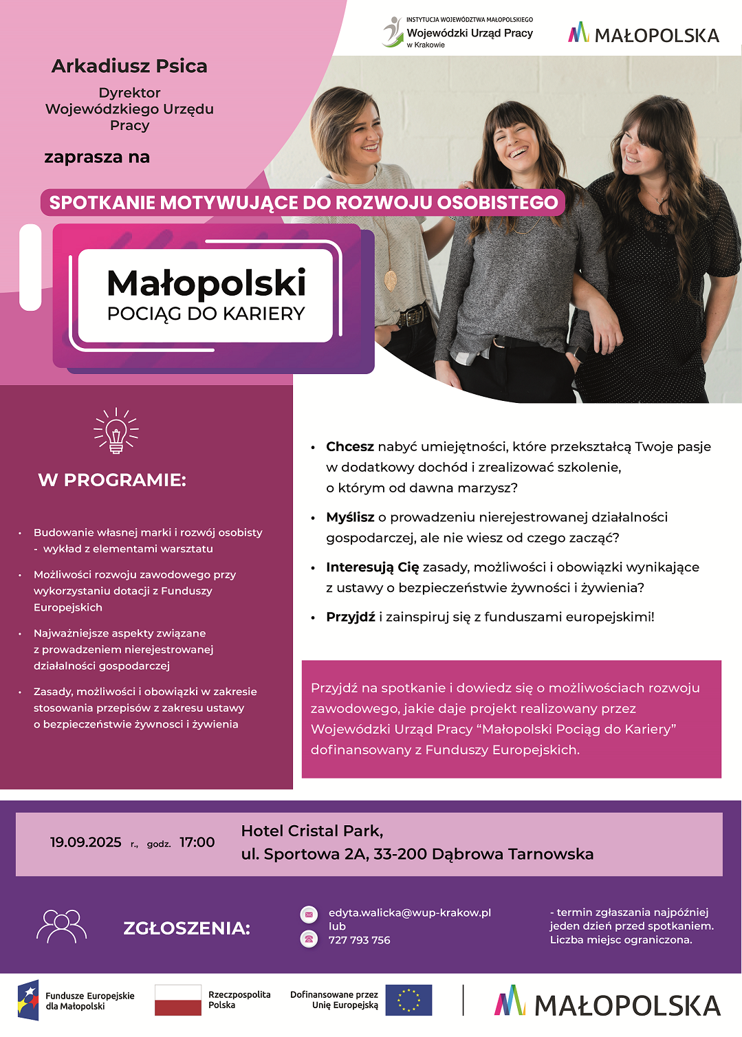Zdjęcie artykułu Projekt aktywizacyjny pn. Małopolski pociąg do kariery - sezon 1